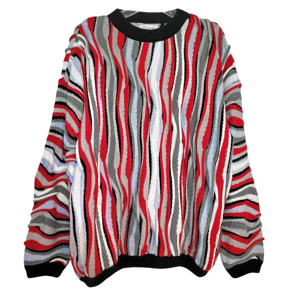 Bergati 3D Knit Coogi-Style Cosby Sweater - Picture 1 of 4